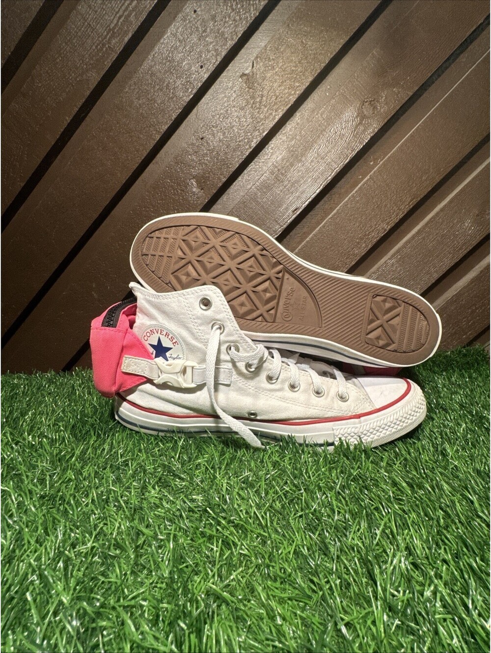 Size 11 - Converse Chuck Taylor All Star Buckle Up High Neo Pink